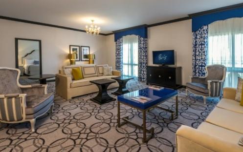 Paris Las Vegas - Burgundy Premium Suite Living room