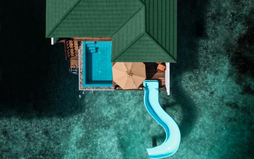 Water Villa with Pool + Slide aerial