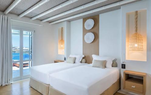 Santa-Marina-Mykonos-Lapiz-Villa-Twin-Bedroom