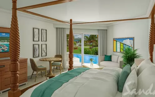 West Bay Swim-up Oversized Club Level Junior Suite - HSUP  Bedroom
