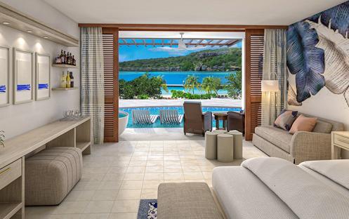 Sandals Royal Curacao - Sunchi Swim-up Club Level Beachfront Junior Suite with Patio Tranquility Soaking Tub