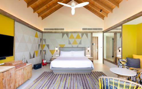 Hard Rock Hotel Maldives_Platinum_Overwater_Pool_Villa_Bedroom