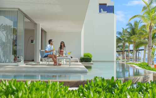 Secrets Riviera Cancun - Preferred Club Master Suite  Oceanfront Swim Out Couple Outdoor