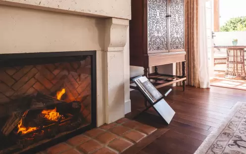 El Encanto, A Belmond Hotel, Santa Barbara - Terrace Premier King Room Fireplace 2 El Encanto, A Belmond Hotel, Santa Barbara - Terrace Premier King Room Fireplace 2