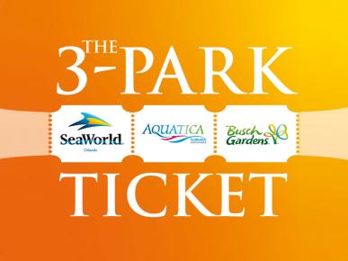 SeaWorld, Aquatica & Busch Gardens 3-Park Ticket