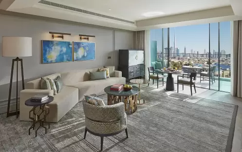 Mandarin Oriental Jumeirah -  Skyline View Suite Living Area