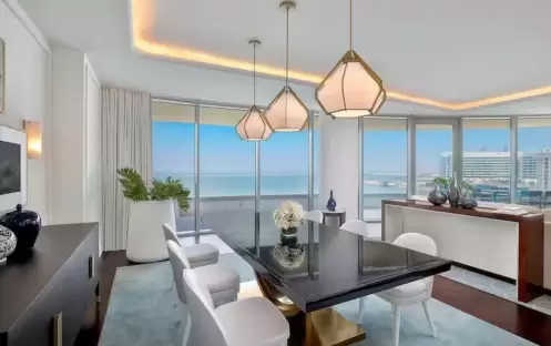 Lusail One-Bedroom Suite With Sea View Double Dining Table