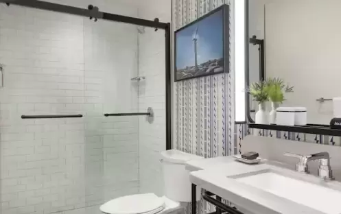 1 King Bed Compact Main Cabin Bathroom 1 King Bed Compact Main Cabin Bathroom