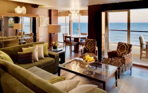 Crystal Cruises SYMPHONY Classic Crystal Penthouse Suite Living Room