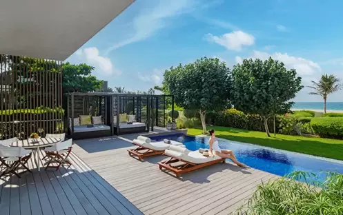 The Oberoai Beach Resort Al Zorah - Premium One Bedroom Beachfront Villa with Private Pool - Pool Area