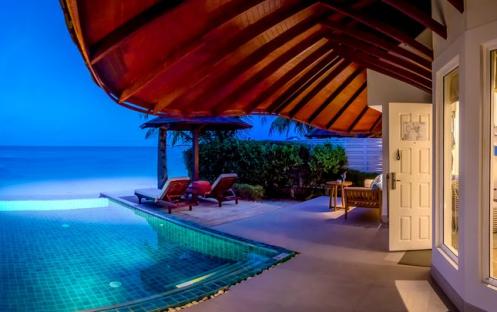 Centara Grand Island Maldives -  Club Two Bedroom Beach Pool Villa at Night