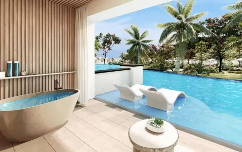 Lady Palm Club Swim-Up Suite With Media Room And Patio Tranquility Soaking Tub