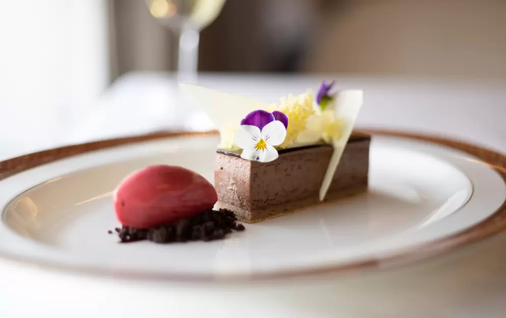Crystal Cruises The Vintage Room Chocolate Marquise with Raspberry Sorbet 3.jpg