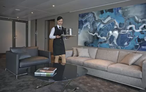 Scenic Eclipse Owners Penthouse Suite Bedroom - Room Service