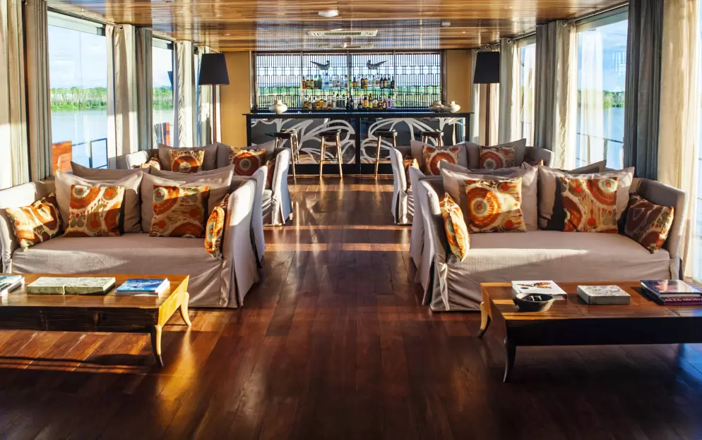 UNIWORLD Boutique River Cruises, Aria Amazon, Indoor Lounge.jpg