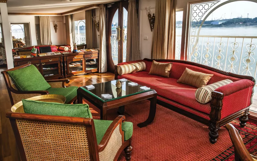 UNIWORLD Boutique River Cruises, Ganges Voyager II, Governor's Lounge.jpg