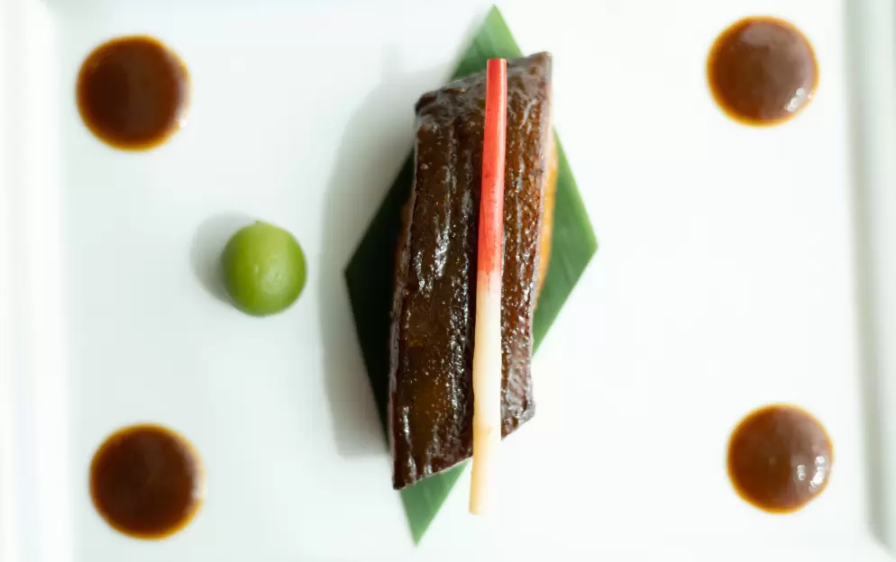 Crystal Cruises Crystal Symphony UMA UMA Nobu–Style Black Cod Black Cod Marinated in Saikyo Miso with Baby Peach and Young Ginger 3.jpg