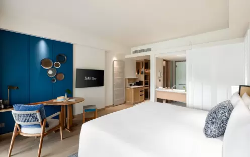 SAii Laguna Phuket Lagoon View Terrace King Bed Table and TV