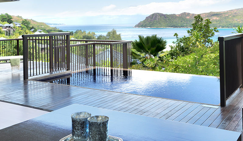 A paradise pool at Raffles Seychelles resort. Talk about a room with a view! 